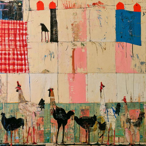 Squeak Carnwath style (Painters), Midjourney V8.2