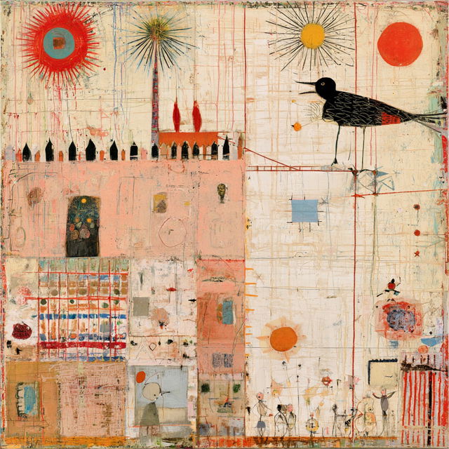 Squeak Carnwath style, Midjourney V8.2, render 2 of 4