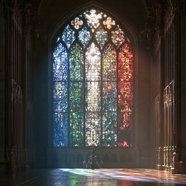 Stained glass style, Midjourney V8.2, render 2 of 4