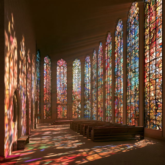 Stained glass style, Midjourney V8.2, render 1 of 4