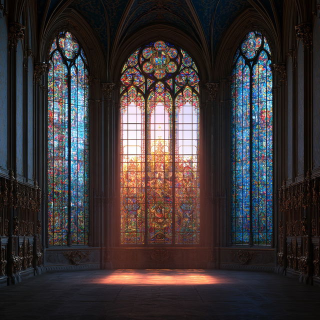 Stained glass style, Midjourney V8.2, render 4 of 4