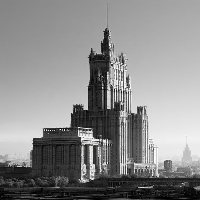 Stalinist architecture style, Midjourney V8.2, render 2 of 4
