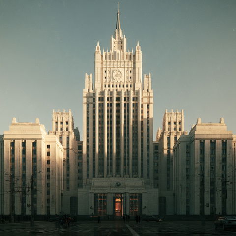 Stalinist architecture style (Genres), Midjourney V8.2