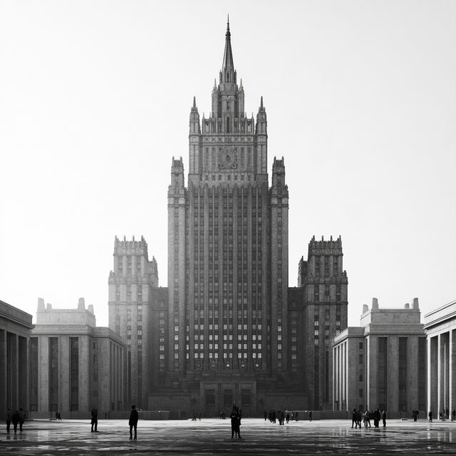 Stalinist architecture style, Midjourney V8.2, render 3 of 4