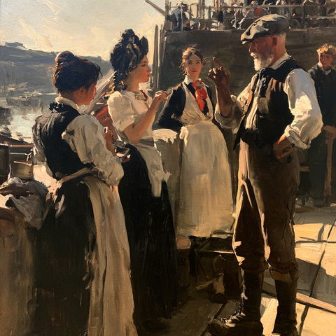 Stanhope Forbes style (Painters), Midjourney V8.2