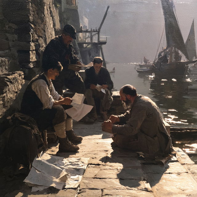 Stanhope Forbes style, Midjourney V8.2, render 2 of 4