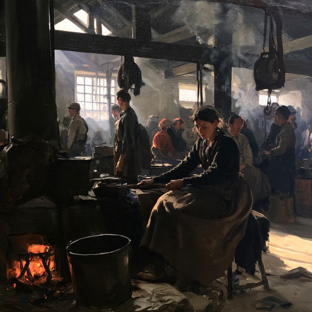 Stanhope Forbes style, Midjourney V8.2, render 3 of 4