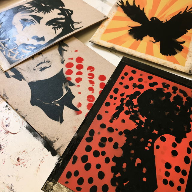 Stencil graphics style, Midjourney V8.2, render 2 of 4
