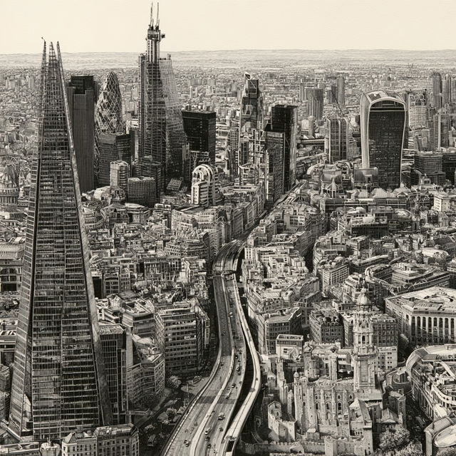 Stephen Wiltshire style, Midjourney V8.2, render 4 of 4