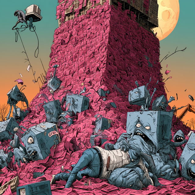 Steve Cutts style, Midjourney V8.2, render 1 of 4