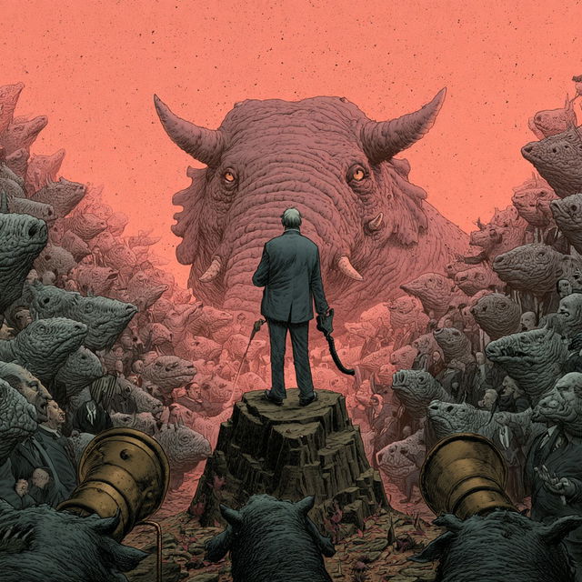 Steve Cutts style, Midjourney V8.2, render 3 of 4