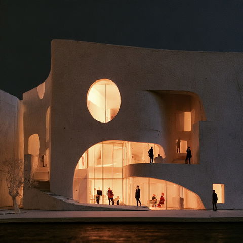 Steven Holl style (Architects), Midjourney V8.2
