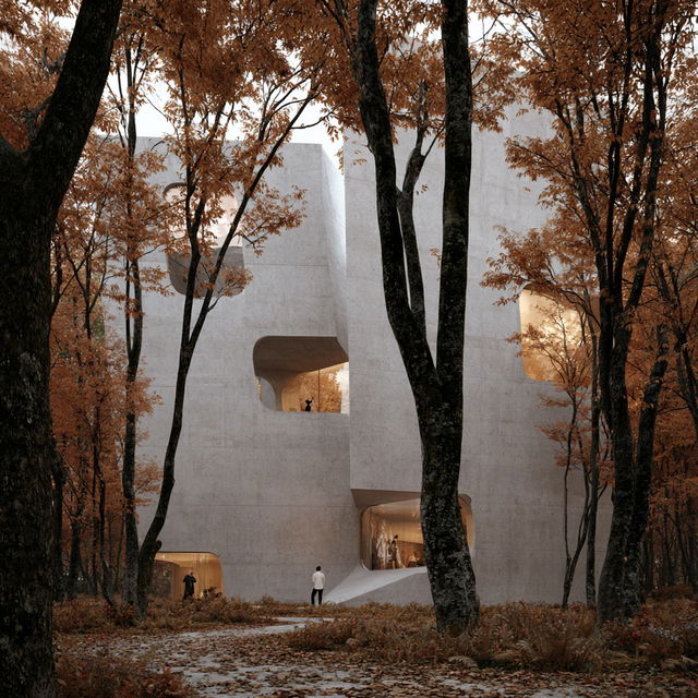 Steven Holl style, Midjourney V8.2, render 4 of 4