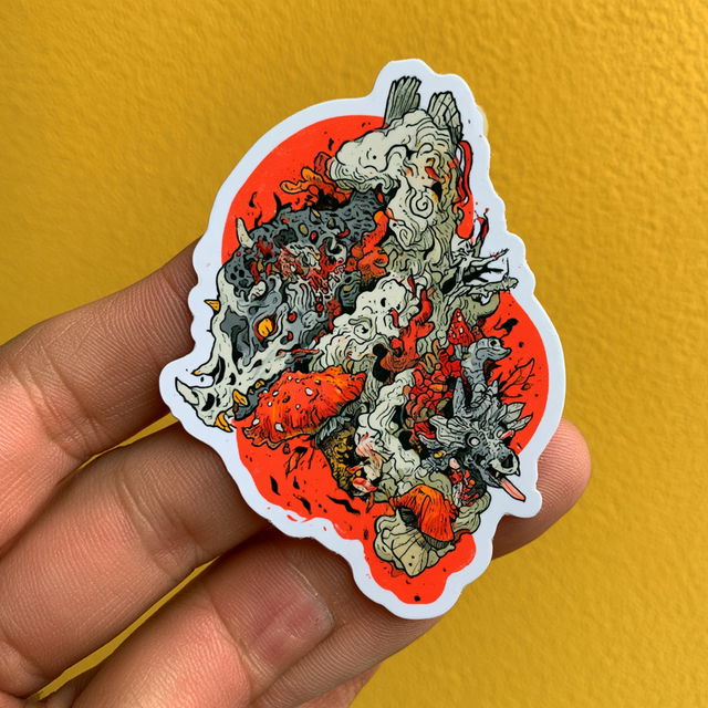 Sticker illustration style, Midjourney V8.2, render 3 of 4