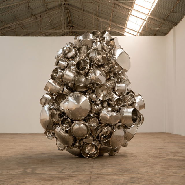 Subodh Gupta style, Midjourney V8.2, render 1 of 4