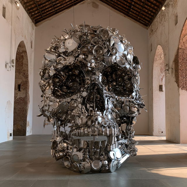 Subodh Gupta style, Midjourney V8.2, render 3 of 4