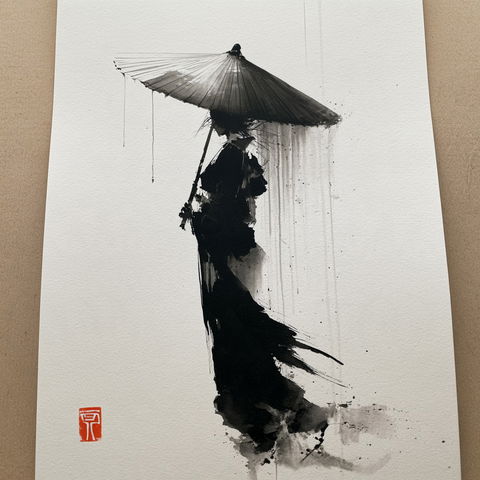 Sumi-e drawing style (Techniques), Midjourney V8.2