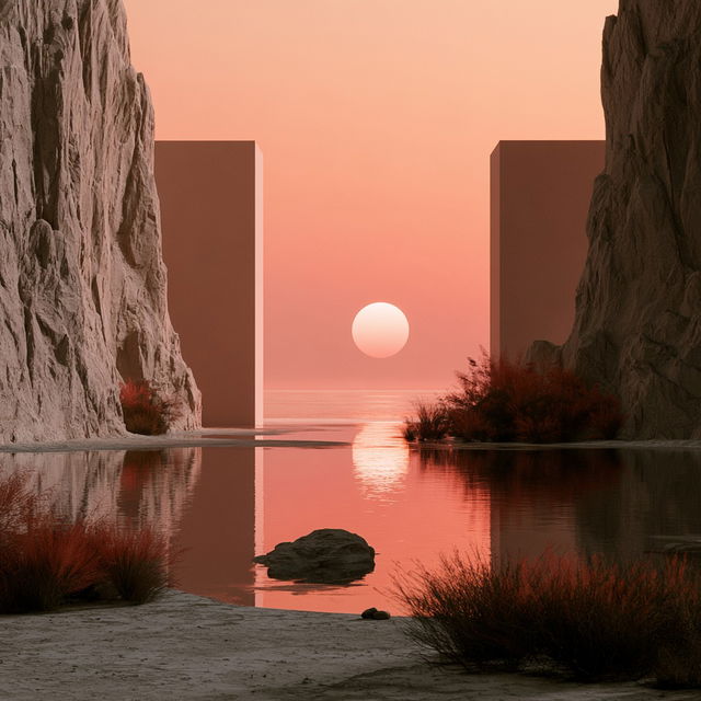 Sunset style, Midjourney V8.2, render 2 of 4