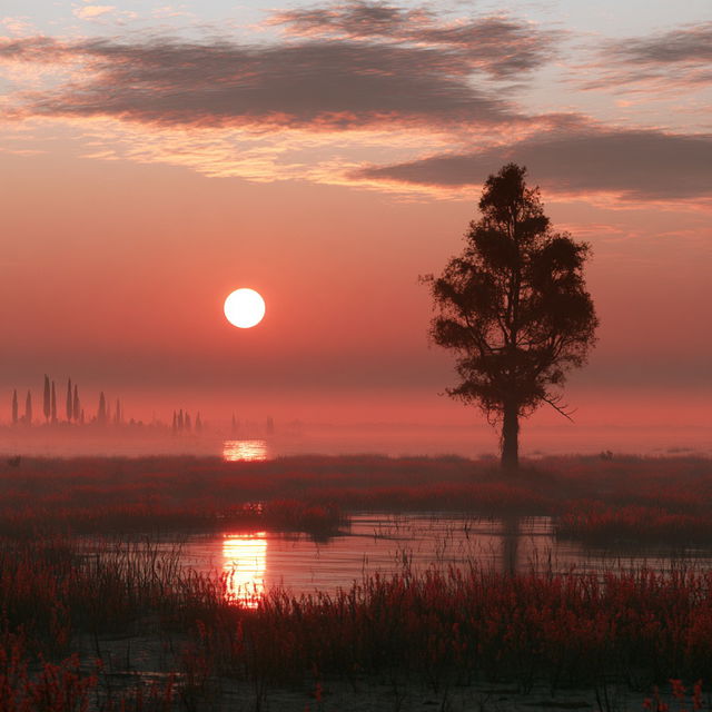 Sunset style, Midjourney V8.2, render 4 of 4