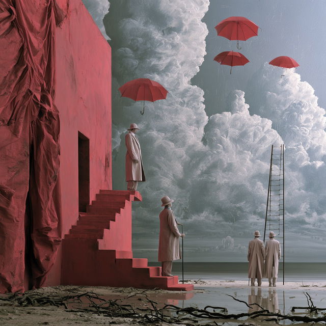Surrealism style, Midjourney V8.2, render 1 of 4