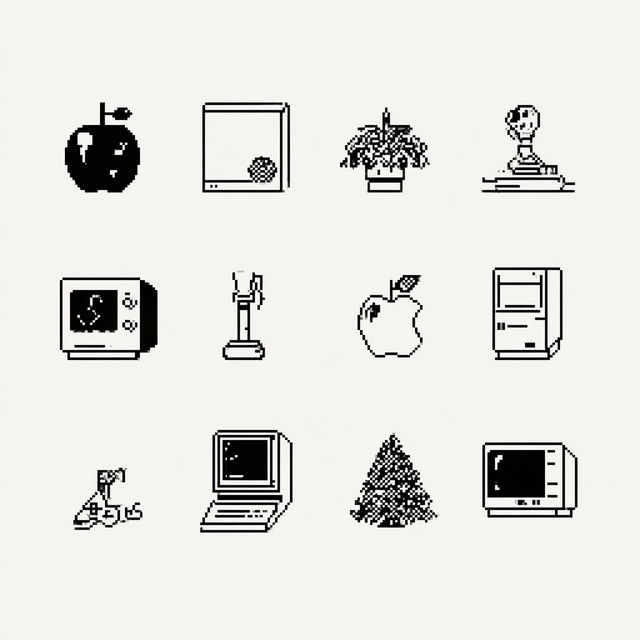 Susan Kare style, Midjourney V8.2, render 2 of 4
