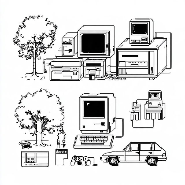 Susan Kare style, Midjourney V8.2, render 3 of 4