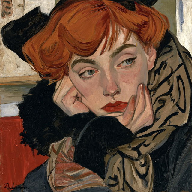 Suzanne Valadon style, Midjourney V8.2, render 2 of 4