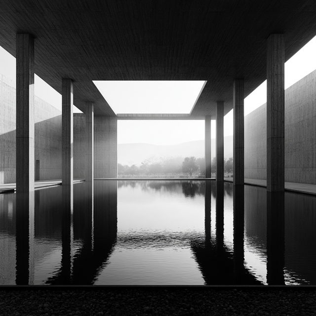 Tadao Ando style, Midjourney V8.2, render 2 of 4