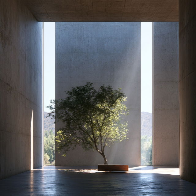 Tadao Ando style, Midjourney V8.2, render 4 of 4
