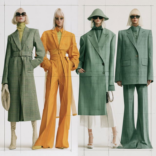Tailored fashion style, Midjourney V8.2, render 1 of 4