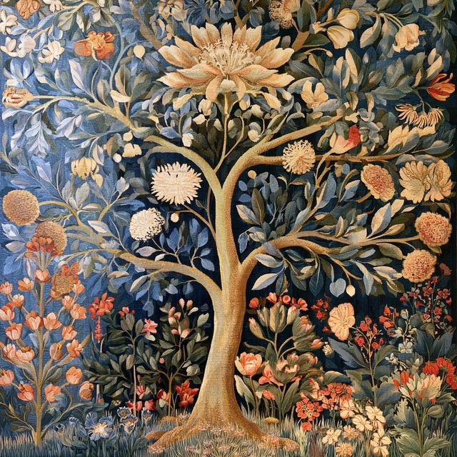 Tapestry style, Midjourney V8.2, render 2 of 4