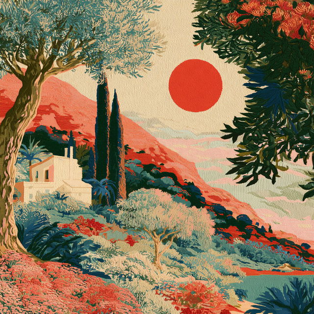 Tapestry style, Midjourney V8.2, render 1 of 4