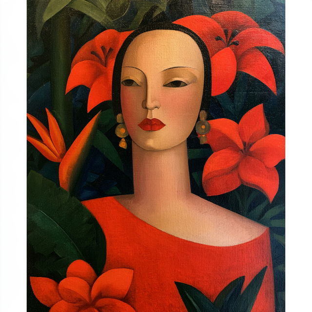 Tarsila do Amaral style, Midjourney V8.2, render 4 of 4