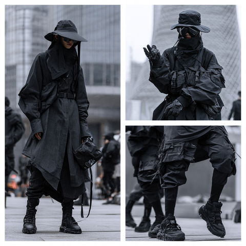 Techwear fashion style (Genres), Midjourney V8.2