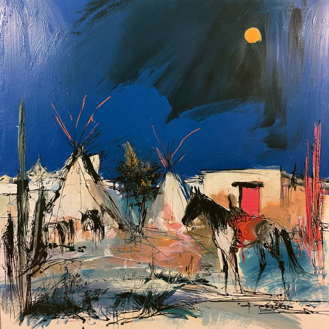 Ted DeGrazia style, Midjourney V8.2, render 4 of 4