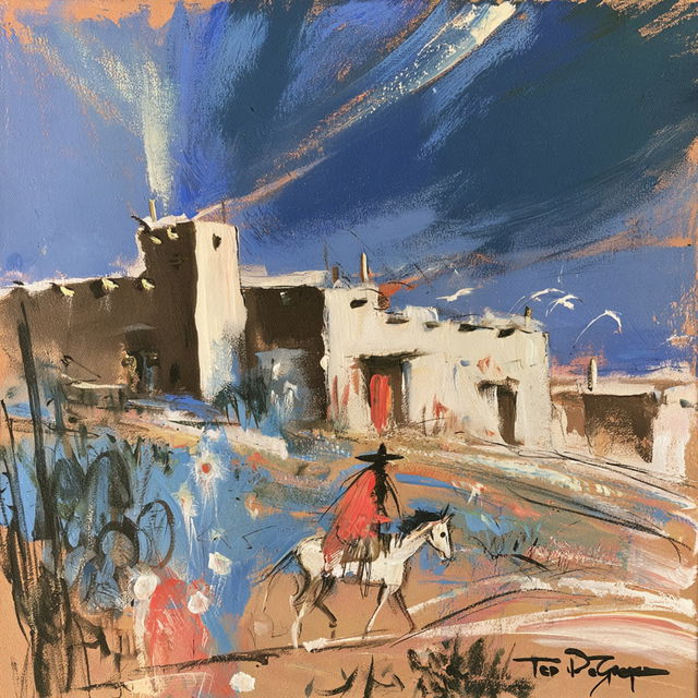 Ted DeGrazia style, Midjourney V8.2, render 3 of 4