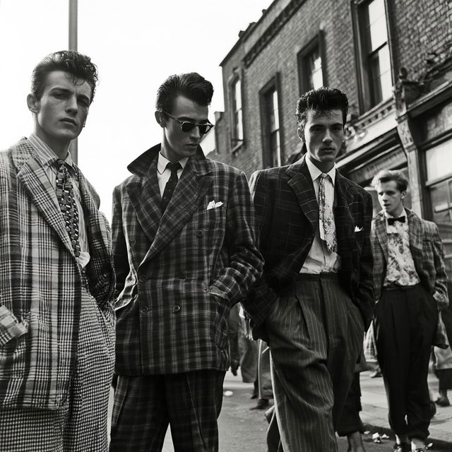 Teddy Boys fashion style, Midjourney V8.2, render 1 of 4
