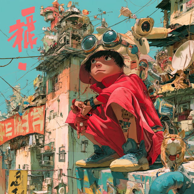 Tekkonkinkreet style, Midjourney V8.2, render 4 of 4