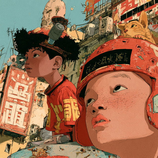 Tekkonkinkreet style, Midjourney V8.2, render 3 of 4