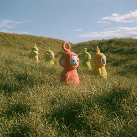 Teletubbies style (Titles), Midjourney V8.2