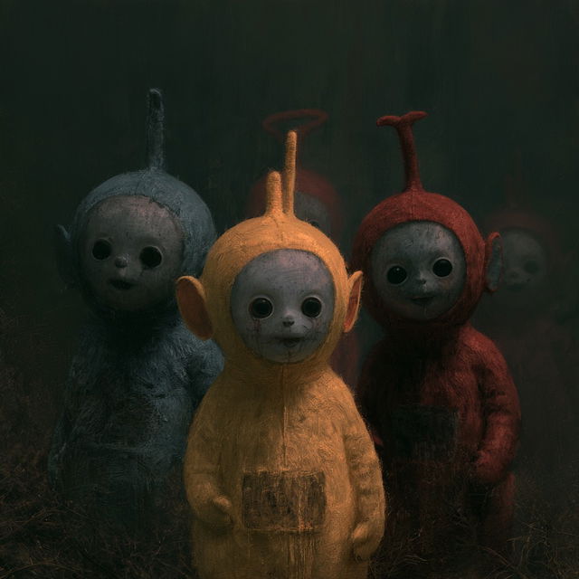 Teletubbies style, Midjourney V8.2, render 4 of 4