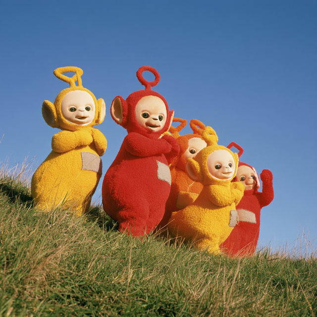 Teletubbies style, Midjourney V8.2, render 3 of 4