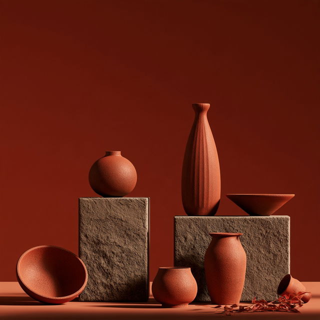 Terracotta style, Midjourney V8.2, render 2 of 4