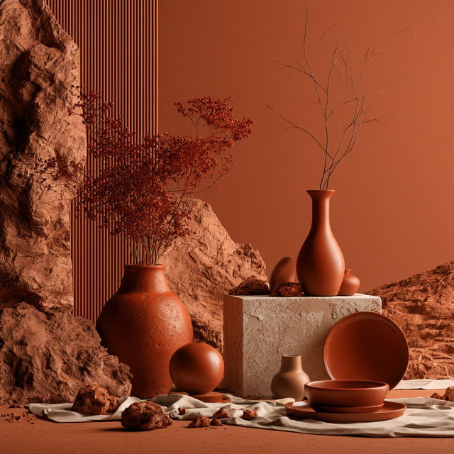 Terracotta style, Midjourney V8.2, render 4 of 4
