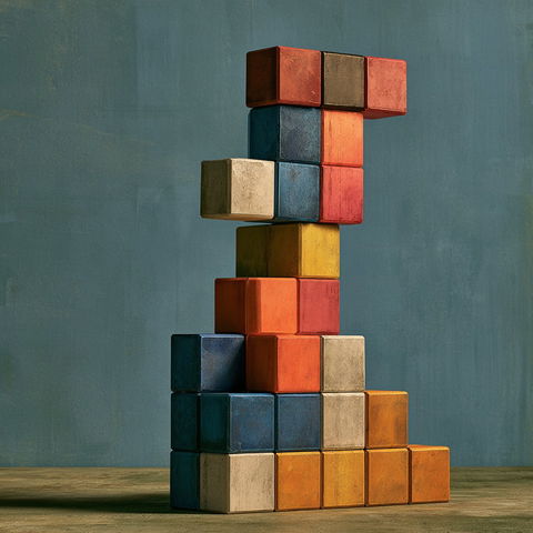 Tetris style (Titles), Midjourney V8.2