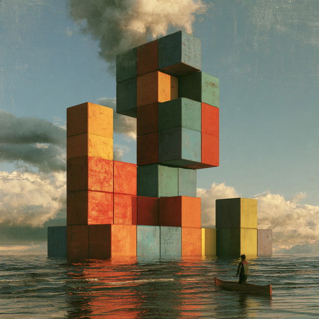 Tetris style, Midjourney V8.2, render 3 of 4