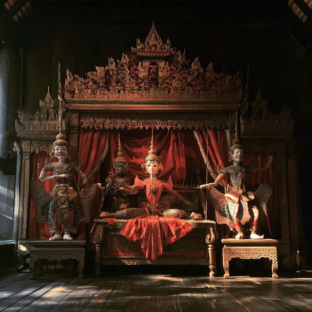 Thai puppet theater style, Midjourney V8.2, render 1 of 4