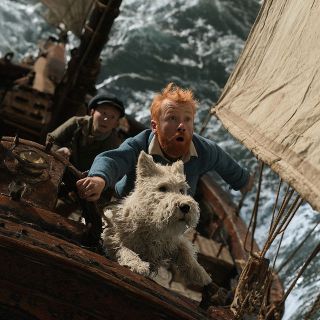 The Adventures of Tintin style, Midjourney V8.2, render 1 of 4