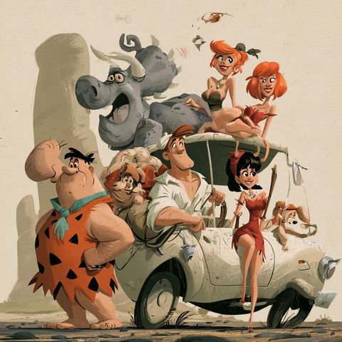 The Flintstones style (Titles), Midjourney V8.2