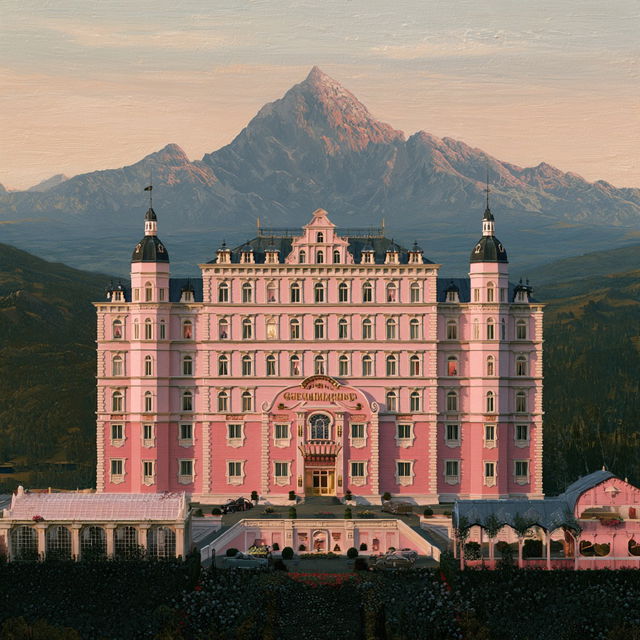 The Grand Budapest Hotel style, Midjourney V8.2, render 1 of 4
